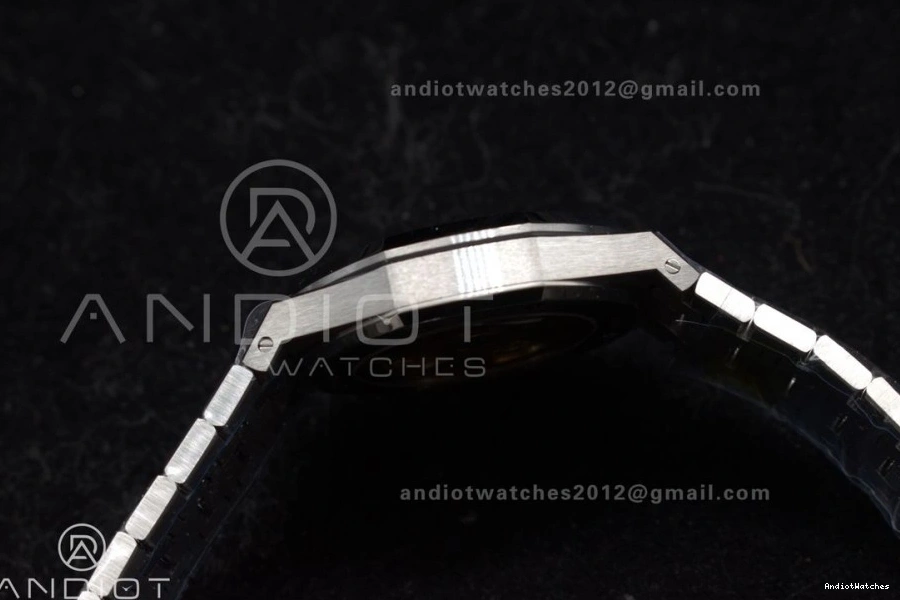 1031 Frosted Edition 15454 SS 37mm Best Grey on Bracelet Clone Lightweight SS Royal Oak SA3120 1:1 Super Dial APSF Textured 0219